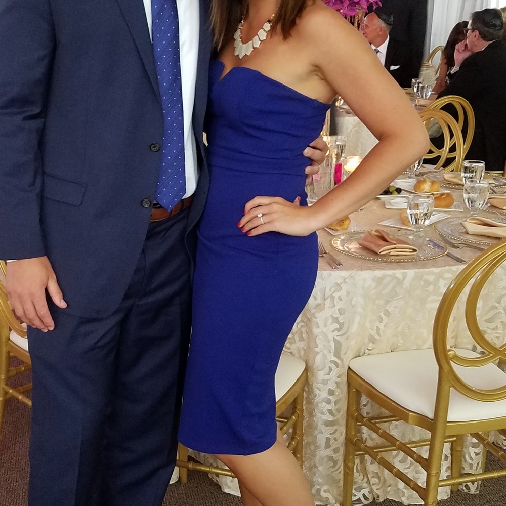 Royal Blue Strapless Midi